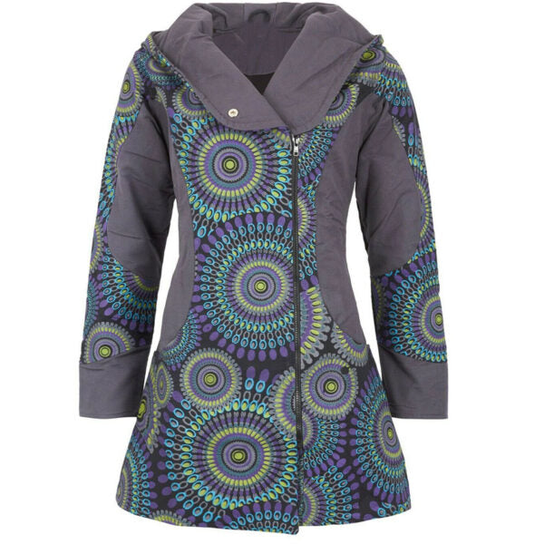 Ladies Long Mandela Art Coat