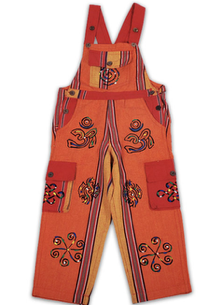 Boho Kids Dunagarees - Maroon Red