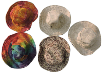 Comfortable hemp based hats with razor brim. One size